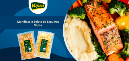 Mousseline de Mandioca com legumes e Peixe assado